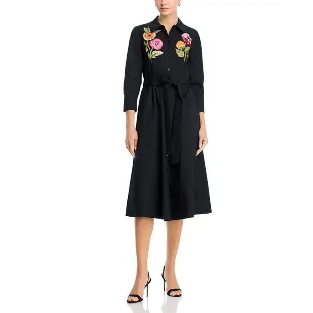 Carolina Herrera Embroidered Shirt Dress with Belt US 6 $2290